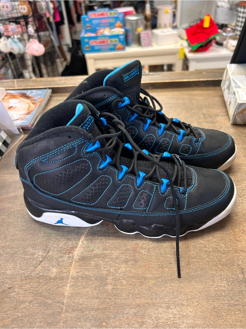 Nike Air Jordan 9 Retro Photo Blue Black Sneakers Youth 6.5Y Women’s 8